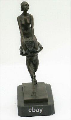 Great Erotic Art Nouveau Bronze Faun Satyr Austrian Vienna Bergman Sculpture Nr