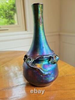 Heliosine Austria Art Nouveau Iridescent Pottery Vase