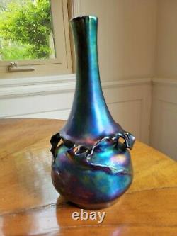 Heliosine Austria Art Nouveau Iridescent Pottery Vase