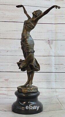 Hotcast Art Deco Gilt Bronze Nude Dancer Austrian 1920 Statue Sculpture Figure