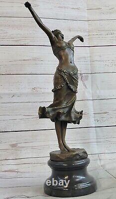 Hotcast Art Deco Gilt Bronze Nude Dancer Austrian 1920 Statue Sculpture Figure