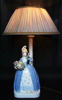 JUGENDSTIL VIENNA MEIER / GOLDSCHEIDER BIEDERMEIER LADY w FLOWERS LAMP C. 1912