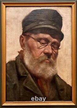 Josef Kinzel (Austrian, 1852 1925) Original Oil Painting The Old Cobbler