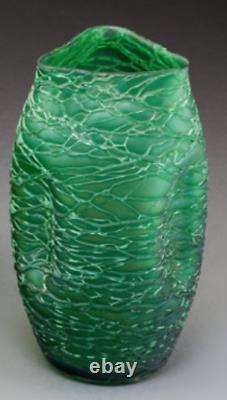 LOETZ Austrian Iridescent Glass VASE CRETE CHINE 1897 Antique Art Nouveau 9.5