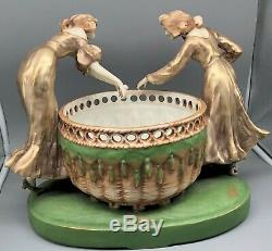 Large Amphora Porcelain Figural Group Art Nouveau Austria