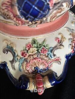 Large Antique Eichwald Majolica Austrian Pottery Art Nouveau Centerpiece Signed