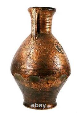 Large Austrian Pottery Vase Roman Design Circa 1900 35 cm