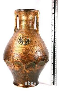 Large Austrian Pottery Vase Roman Design Circa 1900 35 cm