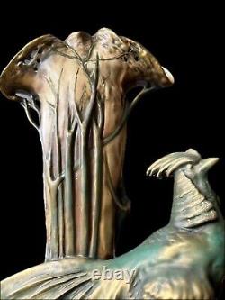 Large Stellmacher Amphora Pheasant Art Nouveau Austrian