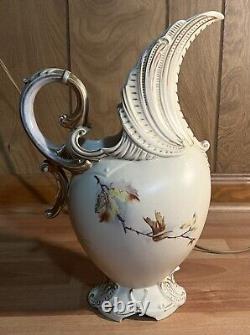 Late 19th Century Austrian Art Nouveau Porcelain Blackberry Branch Motif Ewer