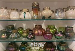 Lot 39 Pc Art Glass Collection Bowl Vase Brass Bohemian Loetz Kralik Rindskopf