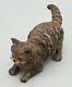 Lovely Antique (late 19thc/early 20thC) Austrian Cold-Painted Bronze Tabby Cat