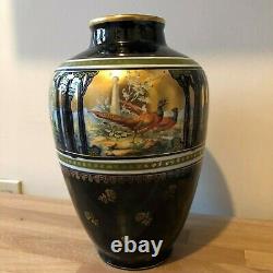 Lovely Turn Teplitz Ernst Wahliss Large Vase Wild Fowl in Forest