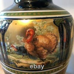Lovely Turn Teplitz Ernst Wahliss Large Vase Wild Fowl in Forest