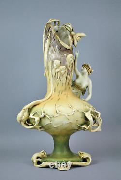 Monumental Art Nouveau Amphora Fates Vase RSTK Stellmacher Teplitz