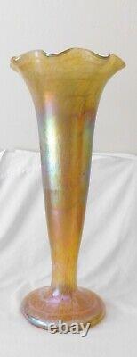 Monumental Austrian Loetz Fritz Heckert 24'' Iridescent Art Glass Vase C1900