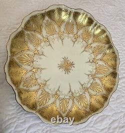 Ovington Bros Austria 24k Gold Encrusted Art Nouveau Porcelain 9 Charger Plate