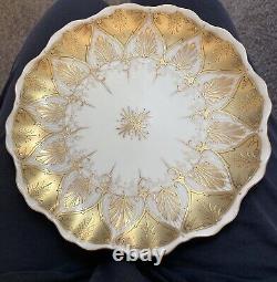 Ovington Bros Austria 24k Gold Encrusted Art Nouveau Porcelain 9 Charger Plate
