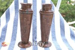 Pair! Fine Antique Arts&Crafts Secession Jugendstil Copper Urn Vases Home Decor