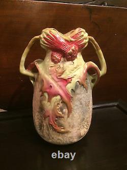 Pair of Austrian Amphora Thistle Vases