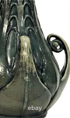 Paul Dachsel for Turn Teplitz, Austrian Jugenstil Ceramic'Fern' Vase, ca. 1900