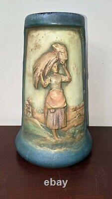 Paul Daschel Amphora Austrian Art Nouveau Ceramic Pottery Vase w Mushroom Trees