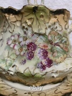 RARE Signed Ernst Wahliss Austrian Art Nouveau Syrup with Handpainted Berries