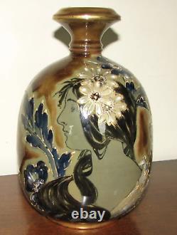 RStK Teplitz Stellmacher Art Nouveau Amphora Portrait Vase