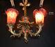 Rare 19th C WMF Neo-Classical Austrian Art Nouveau Heavy bronze 3 arm chandelier