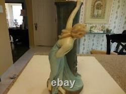 Rare Antique Amphora Pottery Figural Vase Lg 14 Beautiful Maiden