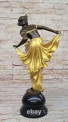 Rare Austrian Bronze Art Deco by Gory Signed Hand Made-Female Dancer Nude Figure