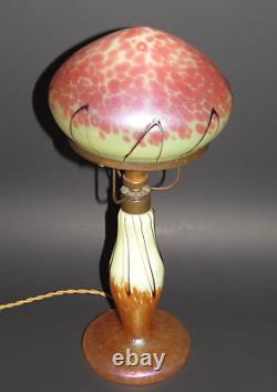 Rare Austrian PALLME KONIG Art Glass Boudoir Table Lamp c. 1900s Loetz Era