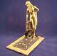 Rare Franz Bergman Erotic Austrian Cold Painted Bronze Girl with Leopard, Signed