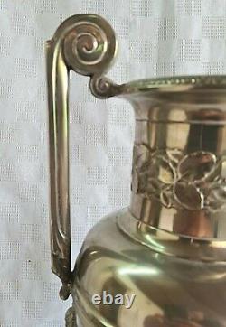 Rare silverplated Art Nouveau vase In excellent conditions 57 cm