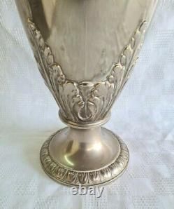 Rare silverplated Art Nouveau vase In excellent conditions 57 cm