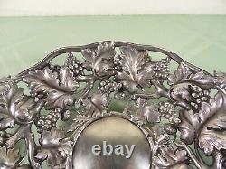 Repousse Grapes & Leaves Centerpiece Austrian. 800 Silver 9.06 Troy Oz