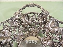 Repousse Grapes & Leaves Centerpiece Austrian. 800 Silver 9.06 Troy Oz