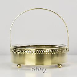 Secessionist Handled Brass Bowl with Glass Liner Jugendstil WMF Deffner Era