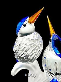 Sensational Nib Swarovski Austrian Crystal Malachite Kingfishers Figurine