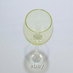 Set of 6 German or Austrian Art Nouveau Yellow Glass Wine Stems or Goblets GL