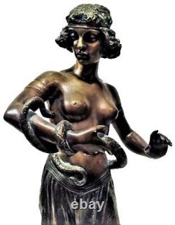 Snake Dance, Austrian Jugenstil Bronze and Marble Sculpture, circa 1900