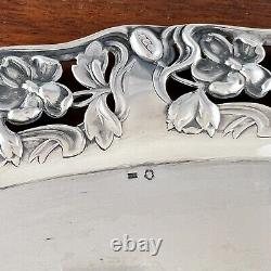 Stephan Vidor Austrian Art Nouveau 800 Silver Pierced Tray 1872-1922 No Mono
