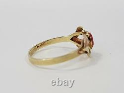 Stylish Austrian 14k gold ring with red coral Art Nouveau