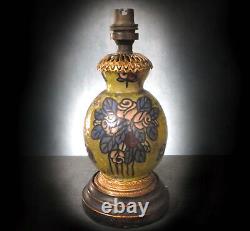 Superb Signed Hand Enameled French / Austrian Pottery Lamp Base
