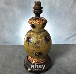 Superb Signed Hand Enameled French / Austrian Pottery Lamp Base