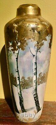 Tall Beautiful Landscape Austrian Amphora Vase Crown Mark