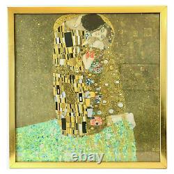 The Kiss Gustav Klimt Print Stands 26 Tall in Wooden Gold Painted Frame