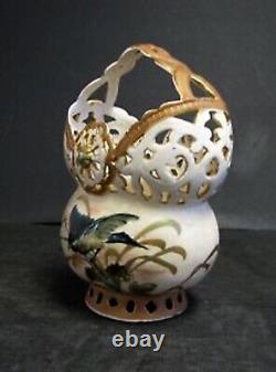 Turn Teplitz Amphora Vase Austria Stellmacher Songbird (cat #41)