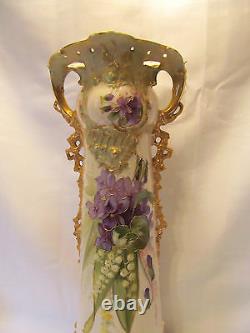 Turn Wien Austria Antique Ernst Wahliss Porcelain Vase SweetPea GORGEOUS 14 1/2