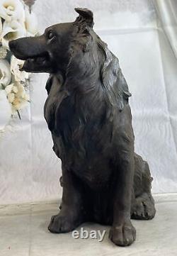 Vienna Austrian Bronze dog collie sitting art deco nouveau european hand Decor